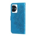 For Honor 100 7-petal Flowers Embossing Leather Phone Case(Blue)