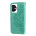 For Honor 100 7-petal Flowers Embossing Leather Phone Case(Green)