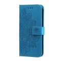 For Honor X50i+ 7-petal Flowers Embossing Leather Phone Case(Blue)