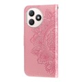 For Honor X50i+ 7-petal Flowers Embossing Leather Phone Case(Rose Gold)
