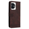 For Honor 100 Skin Feel Life Tree Metal Button Leather Phone Case(Brown)