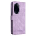 For Honor 100 Pro Skin Feel Life Tree Metal Button Leather Phone Case(Purple)