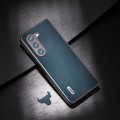 For Samsung Galaxy Z Fold5 ABEEL Genuine Leather Xiaoya Series Phone Case(Dark Green)