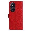 For Honor Play 50 Plus Embossed Sunflower Leather Phone Case(Red)
