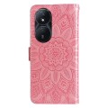 For Honor Play 50 Plus Embossed Sunflower Leather Phone Case(Rose Gold)
