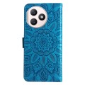 For Honor X50i+ Embossed Sunflower Leather Phone Case(Blue)