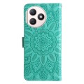 For Honor X50i+ Embossed Sunflower Leather Phone Case(Green)