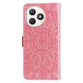 For Honor X50i+ Embossed Sunflower Leather Phone Case(Rose Gold)