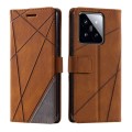 For Xiaomi 14 Skin Feel Splicing Leather Phone Case(Brown)