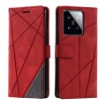 For Xiaomi 14 Pro Skin Feel Splicing Leather Phone Case(Red)