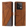 For Xiaomi Redmi Note 13 5G Skin Feel Splicing Leather Phone Case(Brown)