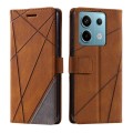 For Xiaomi Redmi Note 13 Pro 5G Skin Feel Splicing Leather Phone Case(Brown)