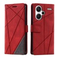 For Xiaomi Redmi Note 13 Pro+ Skin Feel Splicing Leather Phone Case(Red)