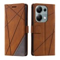 For Xiaomi Redmi Note 13 Pro 4G Skin Feel Splicing Leather Phone Case(Brown)