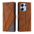 For Xiaomi Redmi Note 13 4G Skin Feel Splicing Leather Phone Case(Brown)