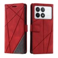 For Xiaomi Redmi K70E Skin Feel Splicing Leather Phone Case(Red)
