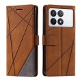 For Xiaomi Redmi K70E Skin Feel Splicing Leather Phone Case(Brown)