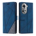 For OPPO Reno11 5G Global Skin Feel Splicing Leather Phone Case(Blue)
