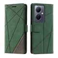 For vivo Y78+ 5G Skin Feel Splicing Leather Phone Case(Green)