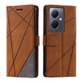 For vivo Y78+ 5G Skin Feel Splicing Leather Phone Case(Brown)