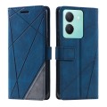 For vivo Y36 Skin Feel Splicing Leather Phone Case(Blue)