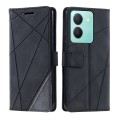 For vivo Y36 Skin Feel Splicing Leather Phone Case(Black)
