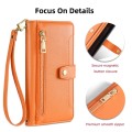 For OPPO Find X5 Pro Sheep Texture Cross-body Zipper Wallet Leather Phone Case(Orange)