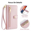 For OPPO Find X5 Pro Sheep Texture Cross-body Zipper Wallet Leather Phone Case(Pink)