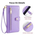 For OPPO Find X5 Pro Sheep Texture Cross-body Zipper Wallet Leather Phone Case(Purple)