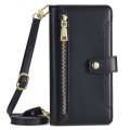 For OPPO Reno11 F 5G Sheep Texture Cross-body Zipper Wallet Leather Phone Case(Black)