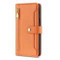 For Nokia C110 4G Lite Sheep Texture Cross-body Zipper Wallet Leather Phone Case(Orange)