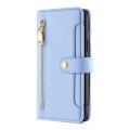 For Nokia C110 4G Lite Sheep Texture Cross-body Zipper Wallet Leather Phone Case(Blue)