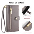 For Xiaomi Redmi Note 12 Turbo Sheep Texture Cross-body Zipper Wallet Leather Phone Case(Grey)