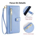 For Xiaomi 12 Sheep Texture Cross-body Zipper Wallet Leather Phone Case(Blue)