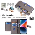 For Xiaomi 12 Sheep Texture Cross-body Zipper Wallet Leather Phone Case(Grey)