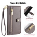 For Xiaomi Poco M5 4G Sheep Texture Cross-body Zipper Wallet Leather Phone Case(Grey)