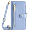 For Huawei nova 12i 4G Sheep Texture Cross-body Zipper Wallet Leather Phone Case(Blue)