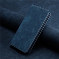 For OPPO Find X7 5G RFID Anti-theft Brush Magnetic Leather Phone Case(Blue)
