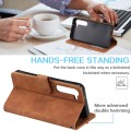 For Samsung Galaxy S23+ 5G Skin Feel RFID Blocking Leather Phone Case(Brown)