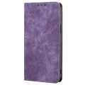 For OnePlus Ace 2 Pro RFID Anti-theft Brush Magnetic Leather Phone Case(Purple)