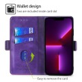 For Huawei nova 12 5G Contrast Color Side Buckle Leather Phone Case(Purple + Rose Red)