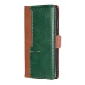 For Samsung Galaxy M54 5G Contrast Color Side Buckle Leather Phone Case(Light Brown + Green)