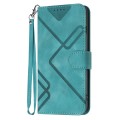 For Xiaomi Redmi 13C Line Pattern Skin Feel Leather Phone Case(Light Blue)