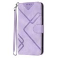 For Xiaomi Redmi Note 13 Pro 4G Line Pattern Skin Feel Leather Phone Case(Light Purple)