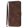 For Xiaomi Redmi Note 13 4G Line Pattern Skin Feel Leather Phone Case(Coffee)