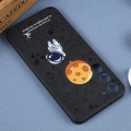 For Samsung Galaxy S21 5G Astronaut Pattern Silicone Straight Edge Phone Case(Planet Landing-Black)