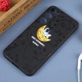 For Samsung Galaxy S21 FE 5G Astronaut Pattern Silicone Straight Edge Phone Case(Lovely Astronaut-Bl