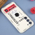 For Samsung Galaxy S21 FE 5G Astronaut Pattern Silicone Straight Edge Phone Case(Mars Astronaut-Whit
