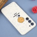 For Samsung Galaxy A50 Astronaut Pattern Silicone Straight Edge Phone Case(Lovely Astronaut-White)