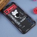 For Samsung Galaxy A21s Astronaut Pattern Silicone Straight Edge Phone Case(Mars Astronaut-Black)